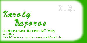 karoly majoros business card